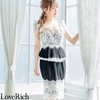 <Love Rich>上品レース キャバドレス パーティードレス (ブラック)